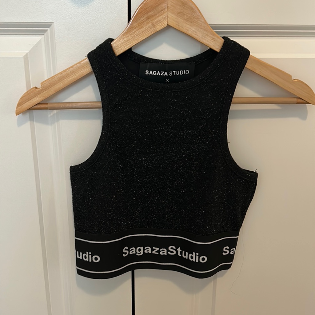 Black Sparkly Crop Top